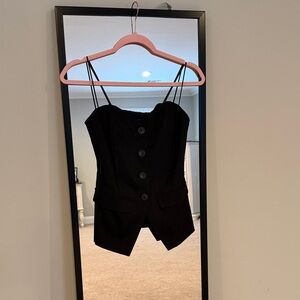 Black Button-Up Corset Top